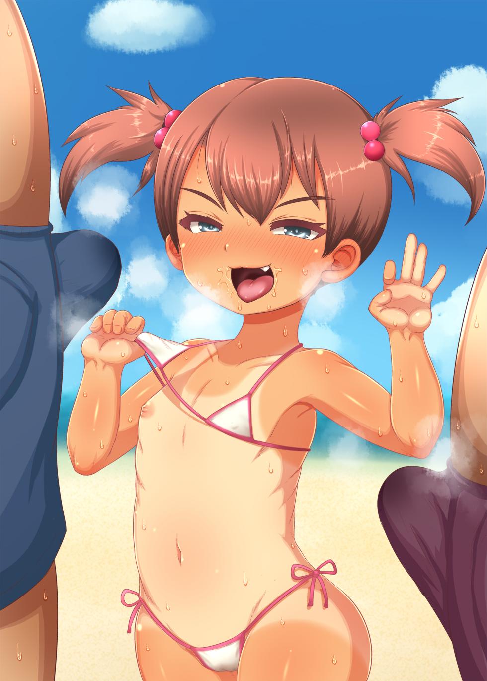 [Egyptsobaya_(Taikou)]_Chibikko_Beach_Ecchi!_~Hiyake_Gaki_Bitch_to_Pedo_Imouto-chan Sin censura y a color - Page 28