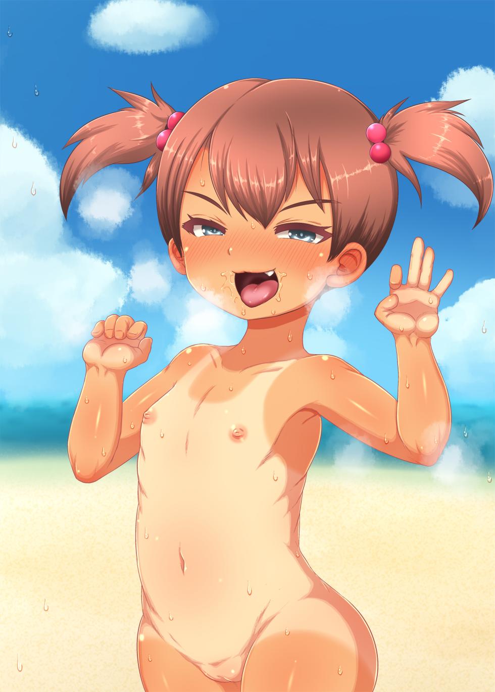 [Egyptsobaya_(Taikou)]_Chibikko_Beach_Ecchi!_~Hiyake_Gaki_Bitch_to_Pedo_Imouto-chan Sin censura y a color - Page 34