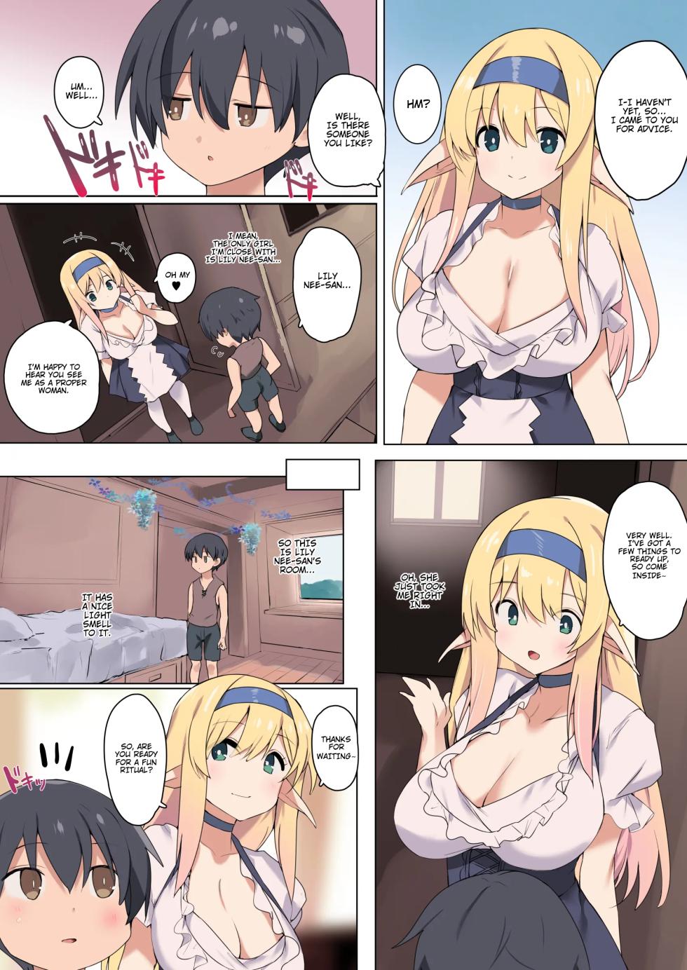 [Kansen Shoujo (Noto Kurumi)] Seiyoku ni Rikai no Aru Elf no Onee-san ga Doutei ni Moku o Oroshite Kuremashita | How a Kind and Experienced Elf Onee-san Took my Virginity [English] - Page 5