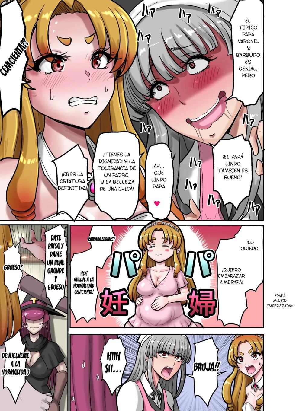 [Greg Soujou (Teiesuya)] Nyotaika Douwa Papaderella ~ Papa Suki Musume wa Nyotaika Papa o Haramasetai [Spanish] [TF Scans] - Page 7