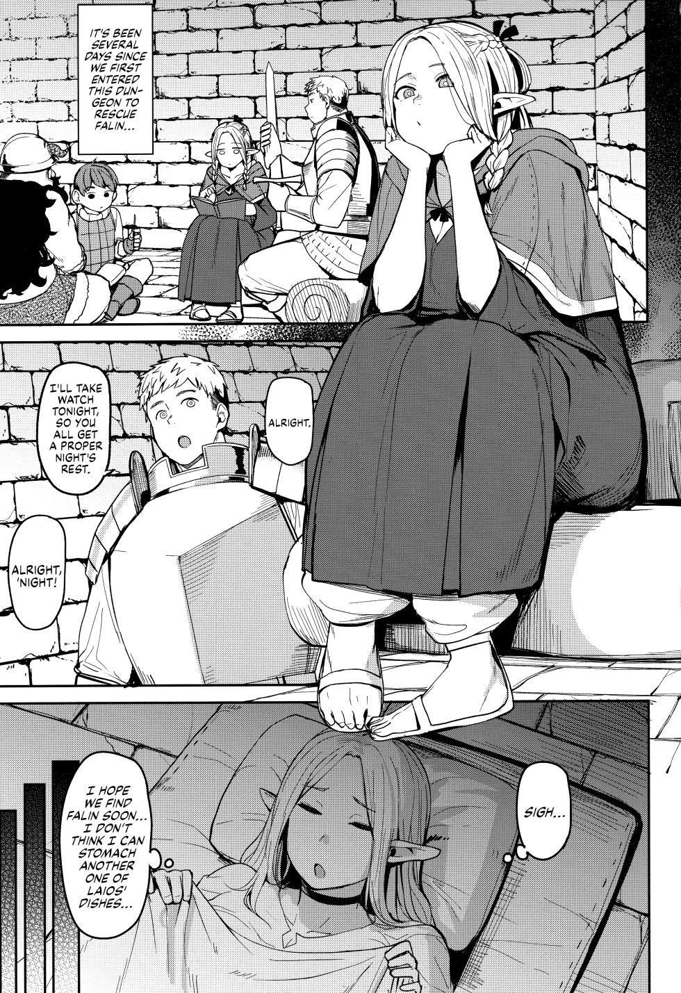 (C106) [North70 (Nanao Yukiji)] Chin Ochi Donkusa Elf | Dumbass Elf, Dicked Over And Dicked Down (Dungeon Meshi) [English] [Suizokukan] - Page 2