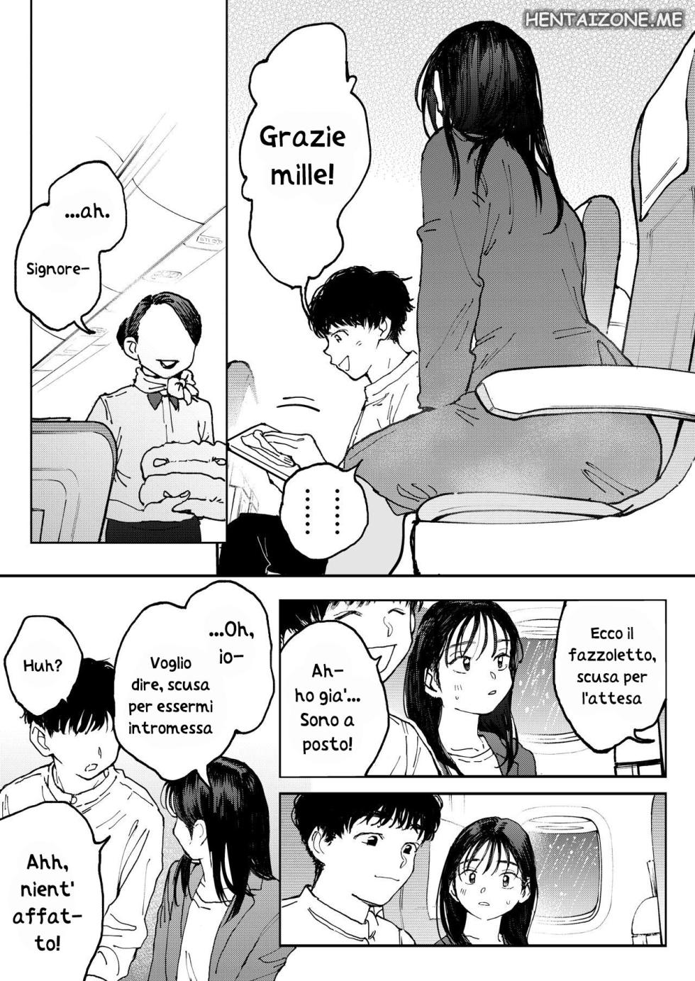 [Denbu Momo] Muramura OL-san wa Hikouki no Naka demo Seiyoku o Mitashitai | Il Viaggio Aereo [Italian] [Digital] - Page 6