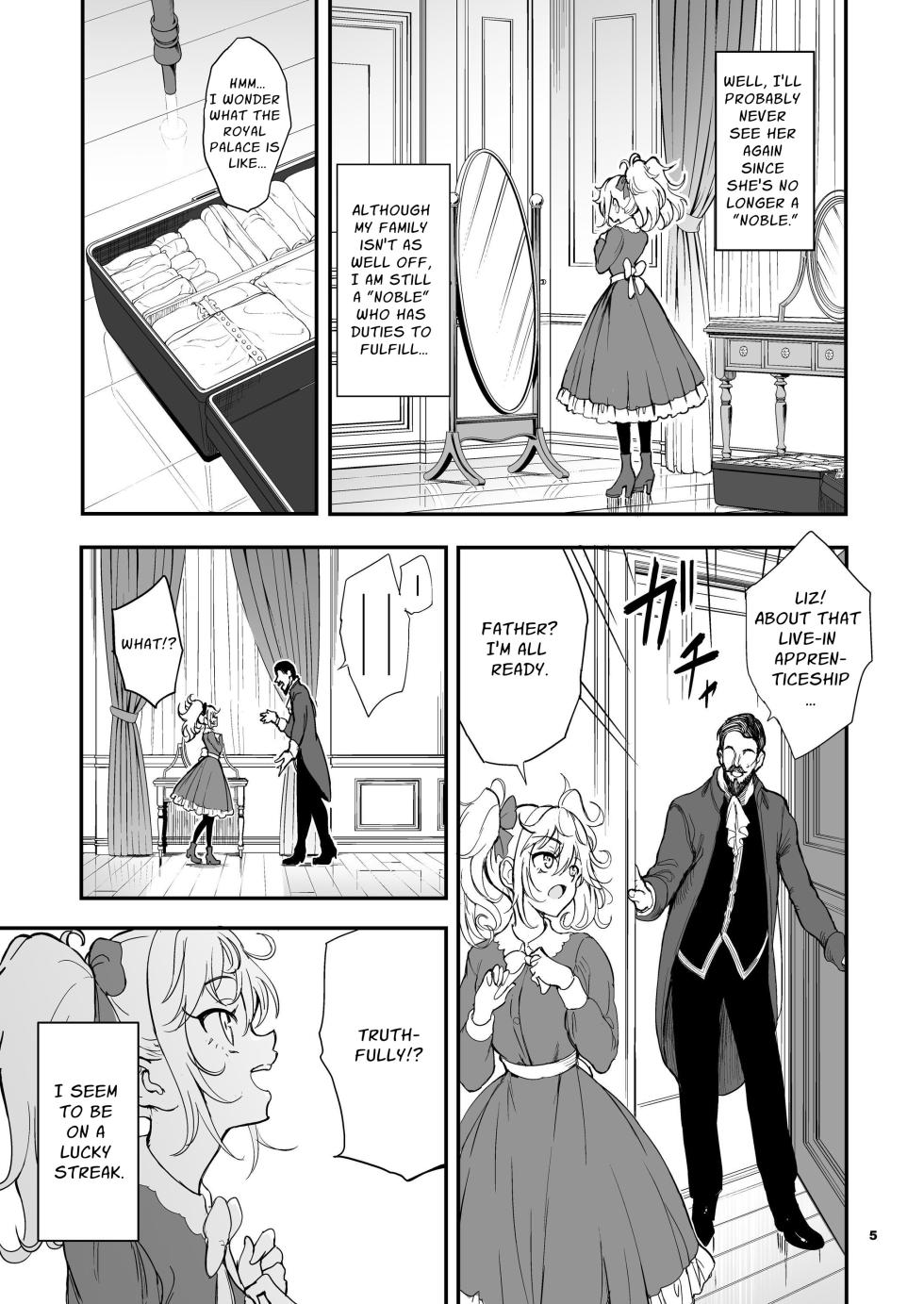 [Kyockchokyock (Kyockcho)] Maid Kyouiku. 8 -Botsuraku Kizoku Rurikawa Tsubaki- | Maid Education 8 - Fallen Aristocrat Rurikawa Tsubaki [Digital] [English] [Guesswork] - Page 5