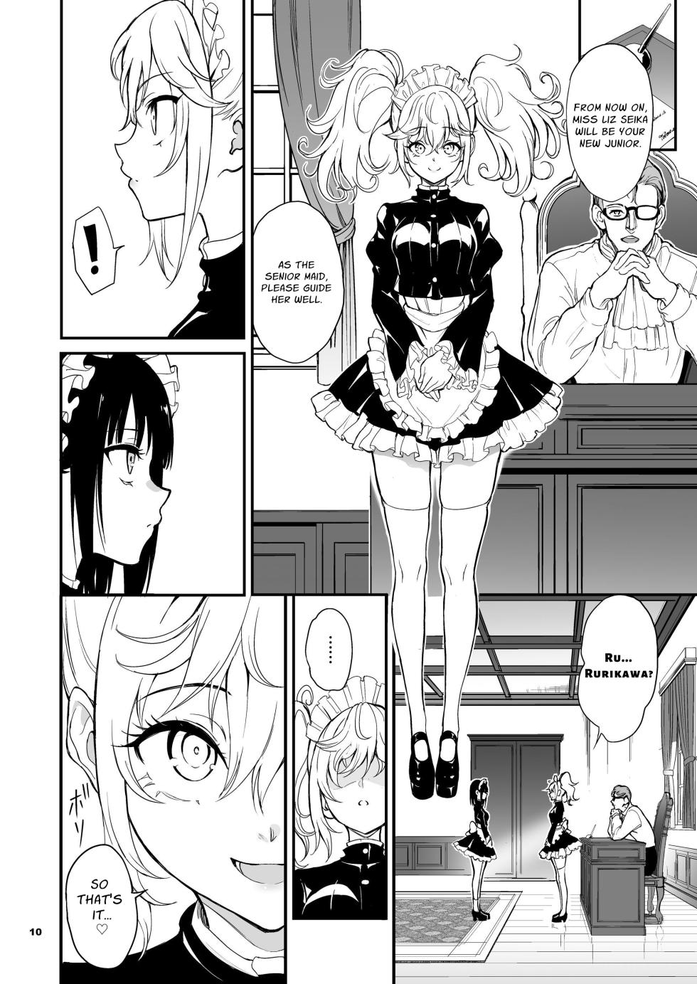 [Kyockchokyock (Kyockcho)] Maid Kyouiku. 8 -Botsuraku Kizoku Rurikawa Tsubaki- | Maid Education 8 - Fallen Aristocrat Rurikawa Tsubaki [Digital] [English] [Guesswork] - Page 10