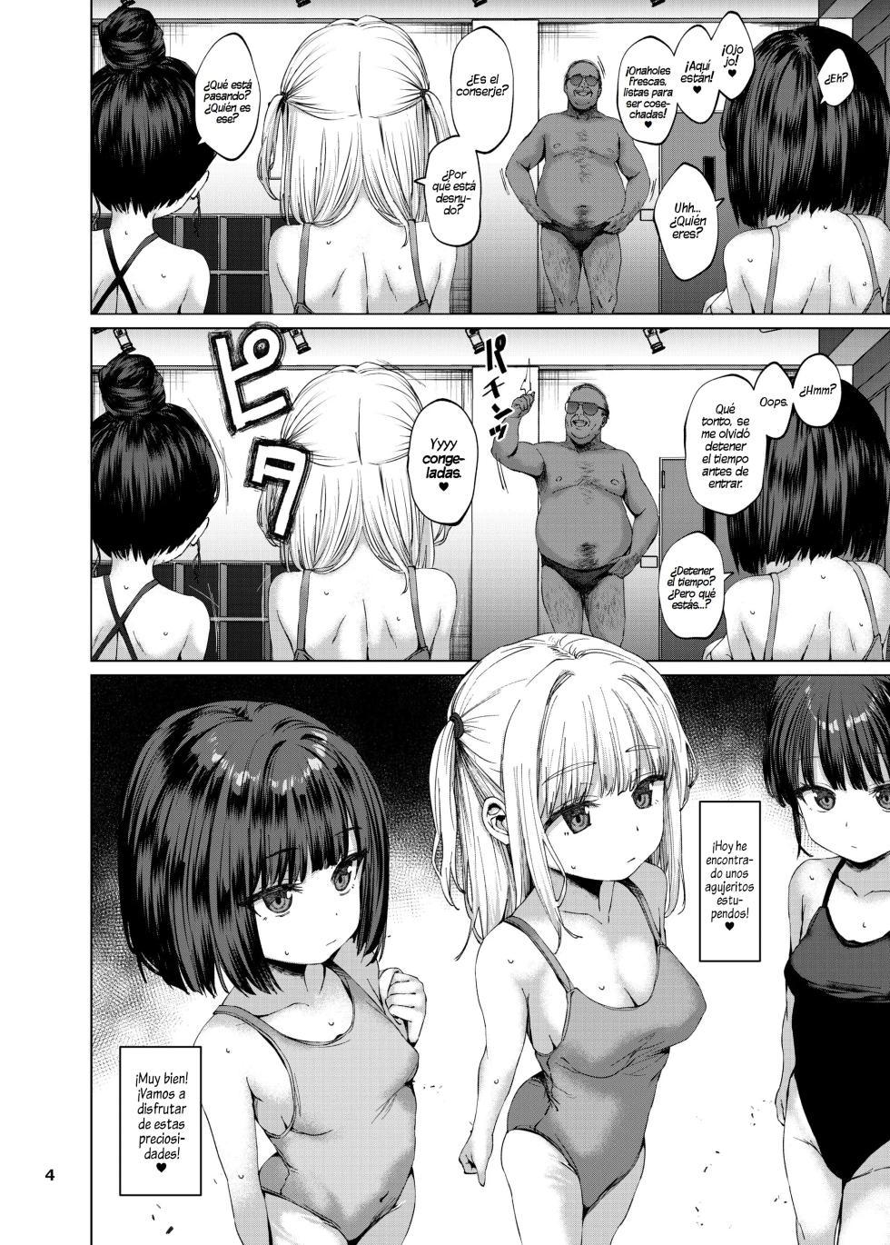 [Spicy Loves Heaven (Kamita)] Hontou ni Ita!! Jikan Teishi Oji-san 4｜¡¡Estuvo Aquí!! El Ojisan que Detiene el Tiempo 4 [Spanish] [Al chile no sé Scan] [Digital] - Page 3