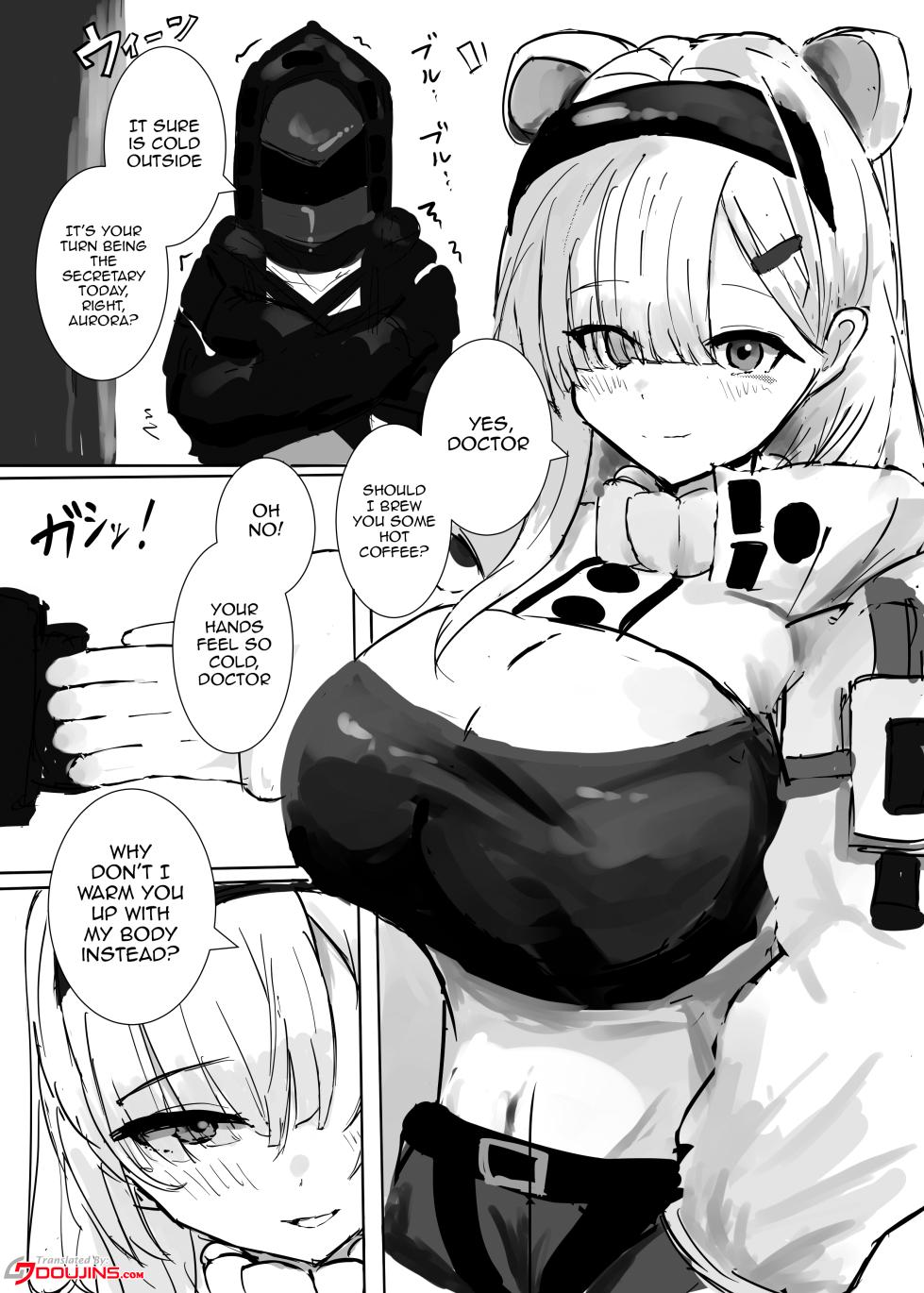 [Sunaneko] Aurora-chan to Karada Attame Ecchi o Suru Ohanashi | Story about Doing Lewd Things with Aurora as She Warms My Body (Arknights) [English] {Doujins.com} - Page 1