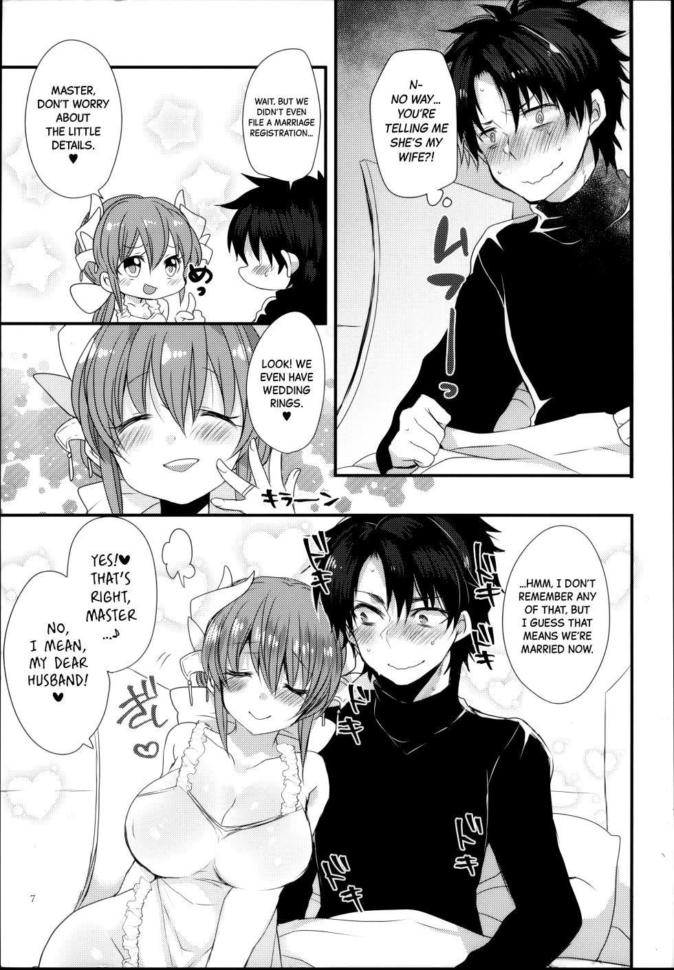 (COMIC1☆12) [Mamedaifukuya (Mameko)] Ichinichi Gentei Niizuma Kiyohime-chan | One-Day Limited Newlywed Kiyohime-chan (Fate/Grand Order) [English] [Black Grimoires] - Page 6