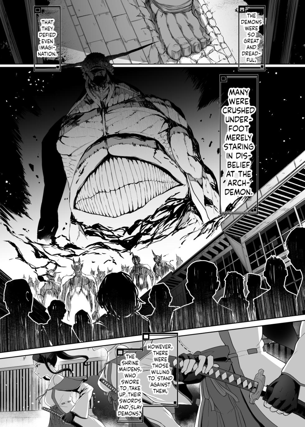 [Gotarou no All Night Fuck (Gotarou)] Katana no Miko, Futanari Sakusei Level Drain Youtou ni Fuminijirareshi Kokoro [English] [ushirotranslations] - Page 3