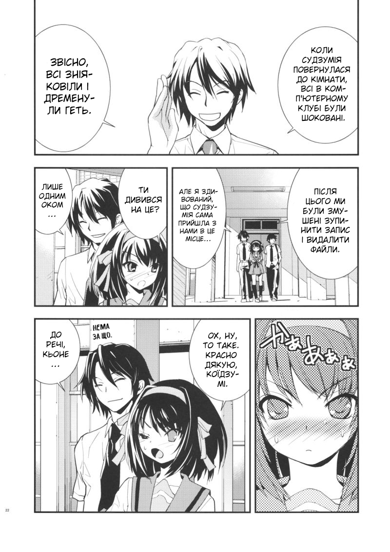 (C72) [Hapoi-dokoro (Okazaki Takeshi)] ANOMALY 0 | Нульова аномалія (The Melancholy of Haruhi Suzumiya) [Ukrainian] - Page 21