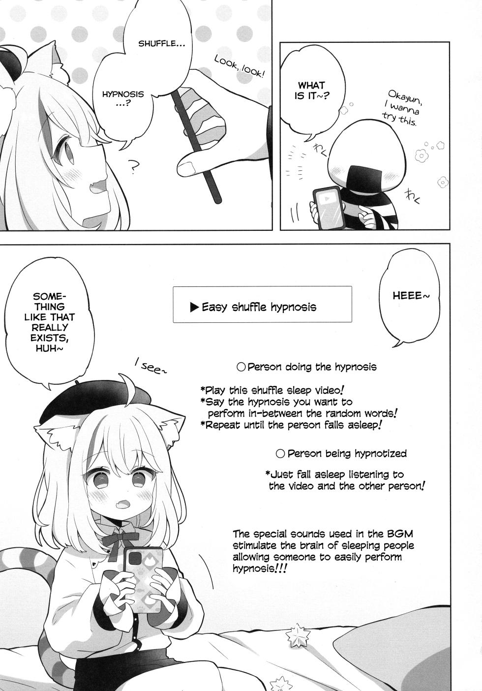 (C103) [#Mimamori Mimori (Mimori)] Sukoyaka Shuffle Saiminhou | The Healing Shuffle Hypnosis Technique (Nekomata Okayu) [English] - Page 3