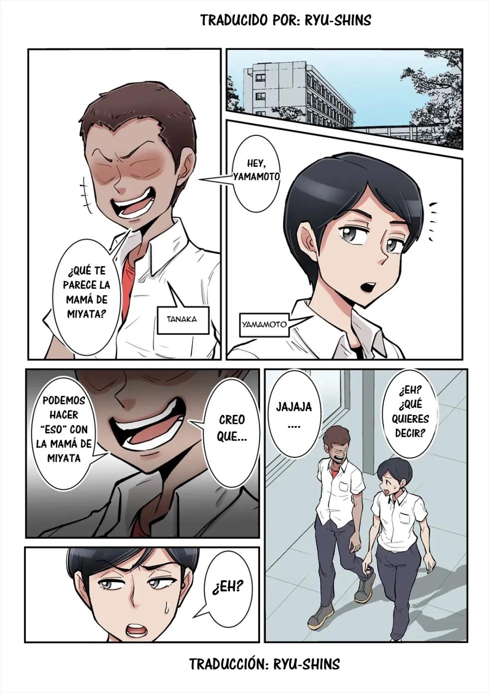 [Souboukin (Nobishiro)] Ore mo Miyata no Okaa-san Suki datta no ni!｜¡¡Yo También Quiero Tener Sexo con La Madre de Mayata!! [Spanish] [RYU-SHINS] - Page 2