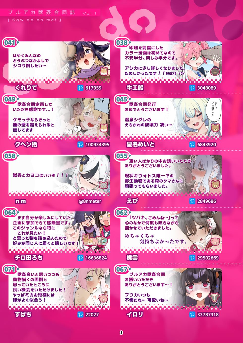 [HarmoNeaR (Various)] BluArch Juukan Goudoushi Sow do on me! vol.1 | Blue Archive Beastiality Anthology Sow do on me! vol.1 (Blue Archive) [Digital] [Aishi21] [English] [Ongoing] - Page 3