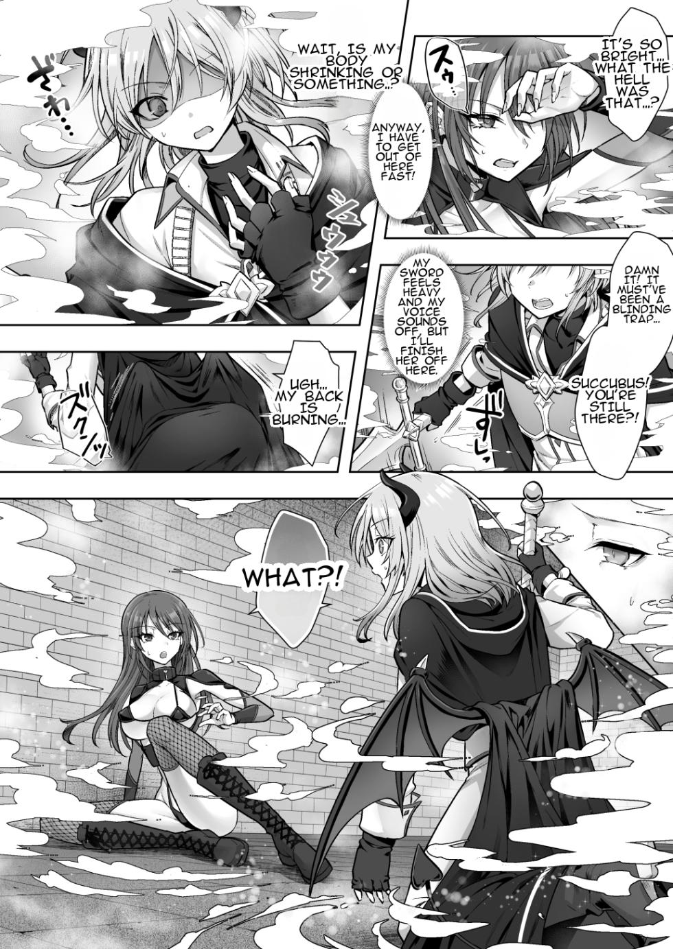 [Amulai Okashi Seisakusho (Sasanomanibi)] Shuzoku Henkou no Trap de Ningen Kenshi Osu ga Mesu Succubus ni! | A Male Human Swordsman Turns Into a Female Succubus Due to a Species-changing Trap! [English] - Page 3