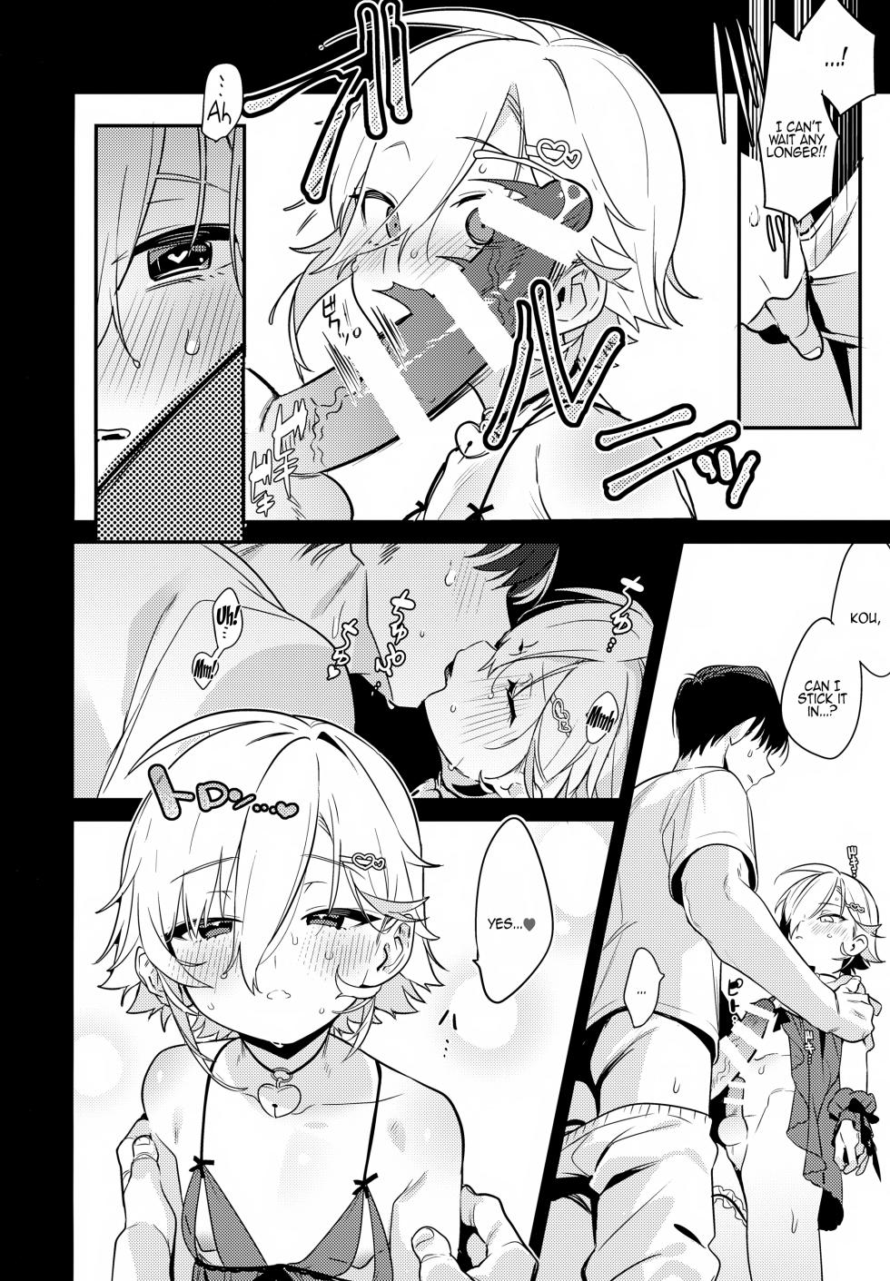 (#Nijisousaku 10) [Hamehame Service Area (Cr-R)] Kou! Kyou wa Kanojo ni Natte do Sukebe Shitagi de SEX Suru Tte Itta yo na!? | Kou! I told You To Become My Girlfriend For Today And Have Sex With Me In Sexy Lingerie, Didn't I?! (Uzuki Kou) [English] {Doujins.com} - Page 8