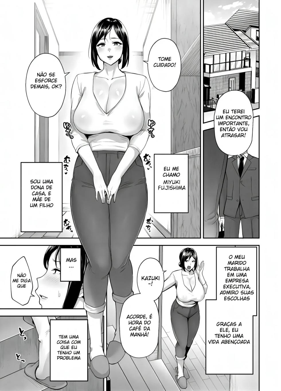 [Golden Bazooka (Gagarin Kichi)] Ichiban Michika de Eroi Mesu Miyuki ~Haha dakedo, Shikosaru Musuko ni Komattemasu...~ [Portuguese-BR] - Page 2