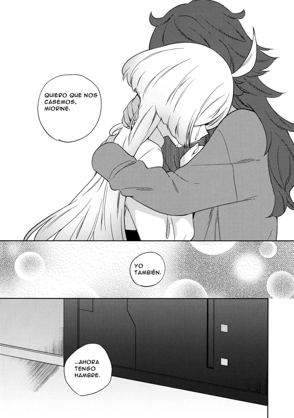 (C102) [Gutsutoma (Tachi)] Kienai Ato, Egao No Riyuu, Onaka Ga Suite. (Mobile Suit Gundam: The Witch from Mercury) [Spanish] [CristoferDeLosAndes] - Page 27