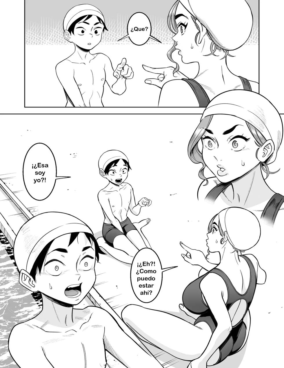 [Ame no Machi, Kecyabbu] Pool de Sensei to Irekawari! | Swapping with the Teacher at the Pool [Spanish] [TF Scans] - Page 5