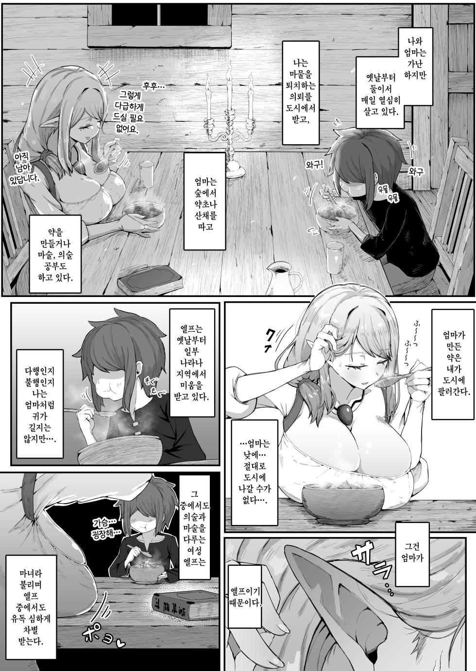 [Muru no Honbako] Elf no Haha to Haramu made | 엘프인 엄마와 임신할 때까지 [Korean] - Page 9