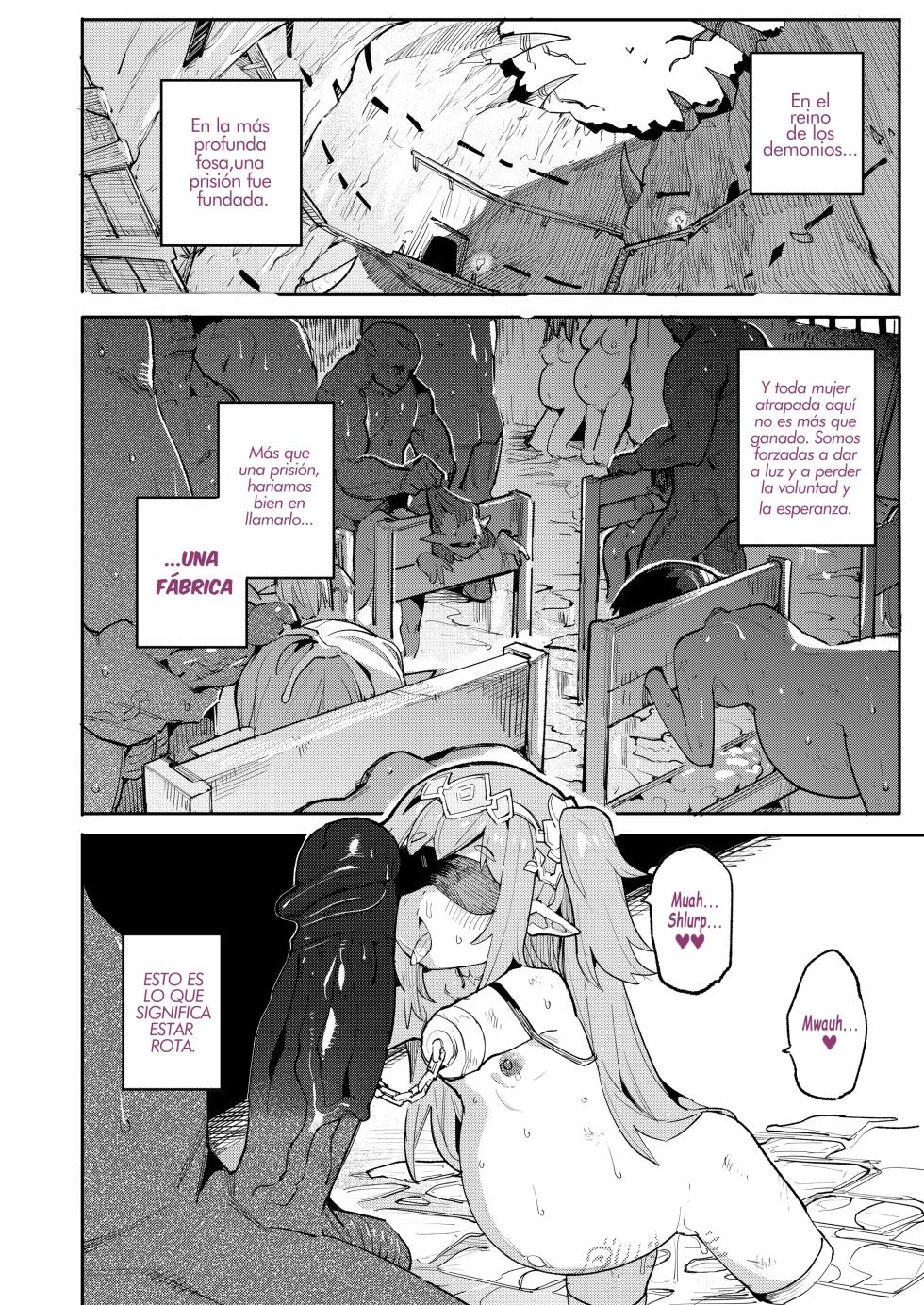 [I'm moralist (Henrybird)] Seirei Rougoku Nyehiru ~Choukyou Zumi no Osanai Shikyuu ni Kizamareru Koufuku Bunsho~ | La Esclavizada Ninfa Nyehil ~El Cuento de una Cerda Rota Cuyo Útero Inmaduro Fue Entrenado para Someterse~ [Spanish] [Att0mic D0nut] - Page 24