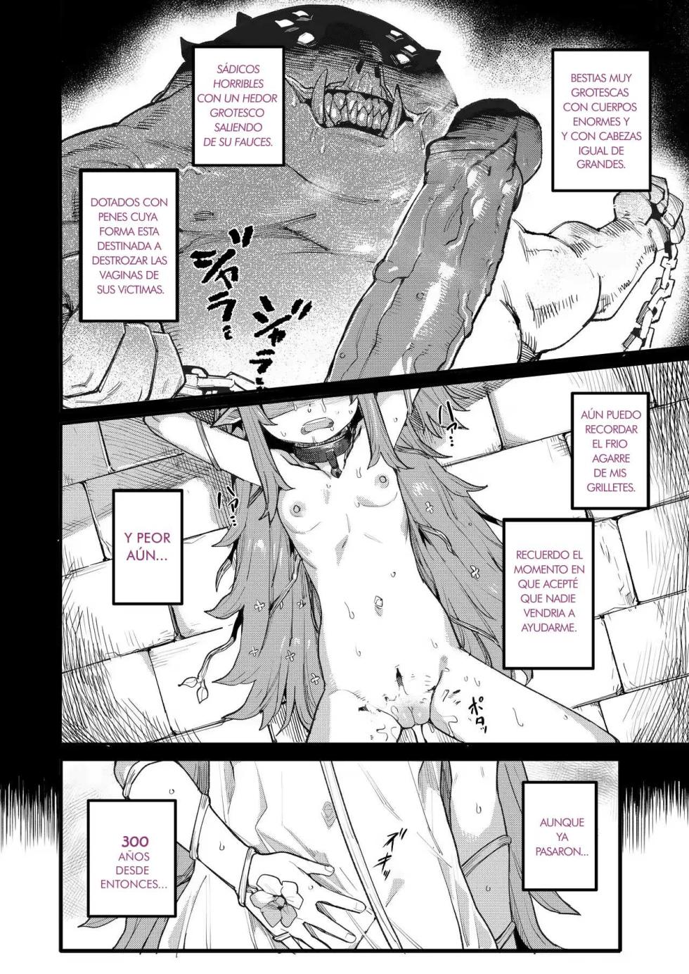 [I'm moralist (Henrybird)] Seirei Rougoku Nyehiru ~Choukyou Zumi no Osanai Shikyuu ni Kizamareru Koufuku Bunsho~ | Nyehil, La ninfa esclava. La historia de una cerda cuya vagina fue entrenada para someterse. [Spanish] [Att0mic.d0nut] [Decensored] - Page 4