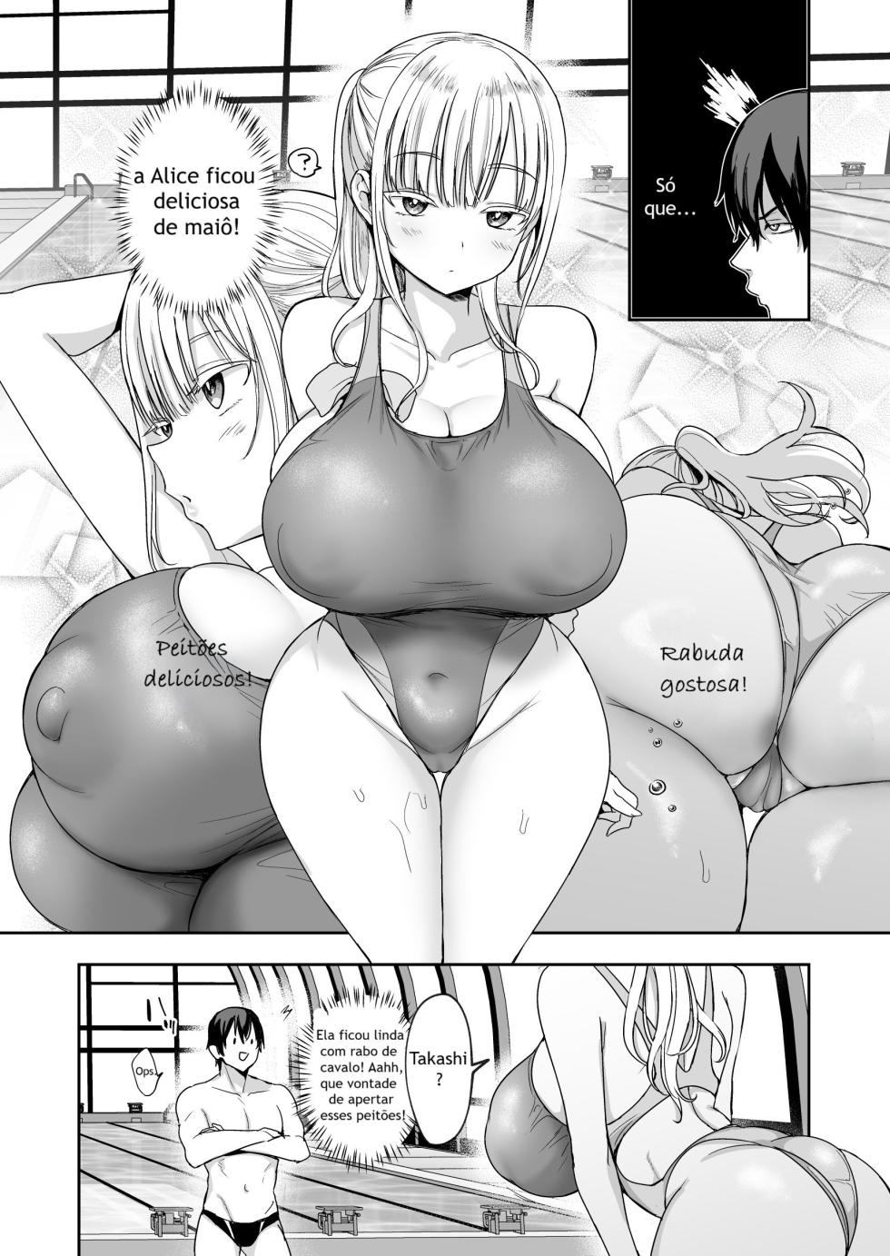 [Toono Esuke] Dekapai Gimai, Shuurai Alice no Swimming Lesson [Portuguese-BR] - Page 9