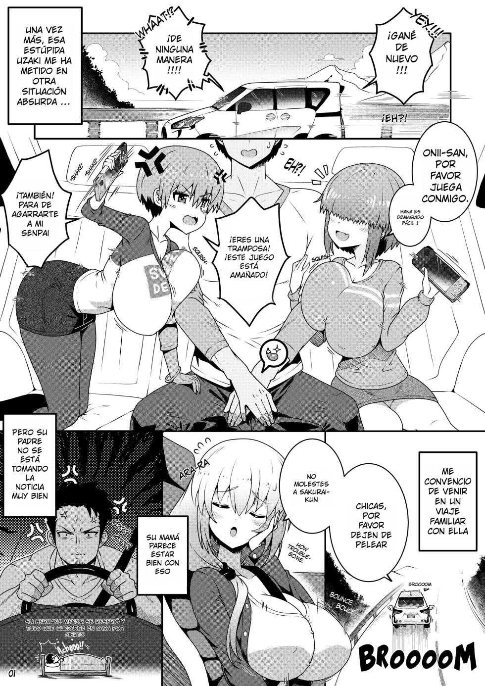 [Virus.G] Uzaki-chan no Kizuna o Fukameru Kyuuka｜Uzaki-chan y Las Vacaciones para Estrechar Lazos (Uzaki-chan wa Asobitai!) {Spanish} {EbisuTraslade - Winder} - Page 3