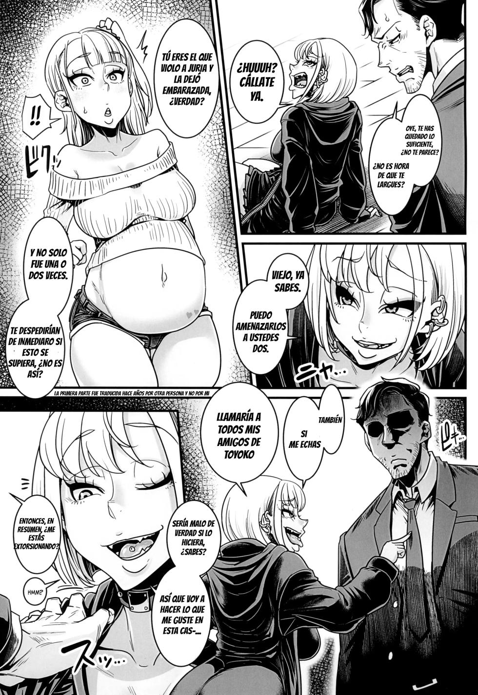 (C105) [Hachimidosan (Toge Toge)] Yonaoshi Oji-san VS Tou Yoko-kei Iede Gal JC｜El Viejo Justiciero VS La Gal Descarada que Huyó de Casa [Spanish] [Darius] - Page 4