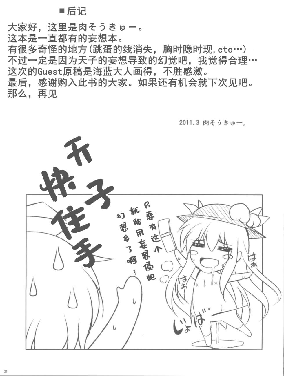 (Reitaisai 8) [Dokomademo Aoi Sora ni Ukabu Niku (Nikusoukyuu)] Mousou Nenpou (Touhou Project) [Chinese] [Dawn个人汉化] - Page 21