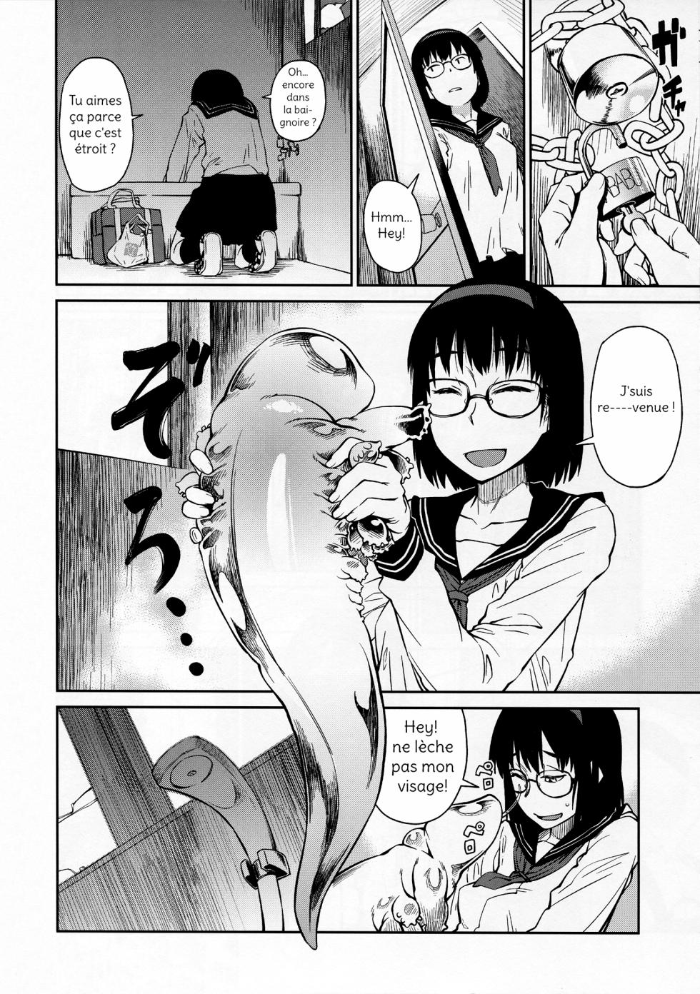 (COMITIA100) [JUNKLAND2 (Shimimaru)] Yokushitsu no Igyou (Ichi) [French] {Hellsprings} - Page 10