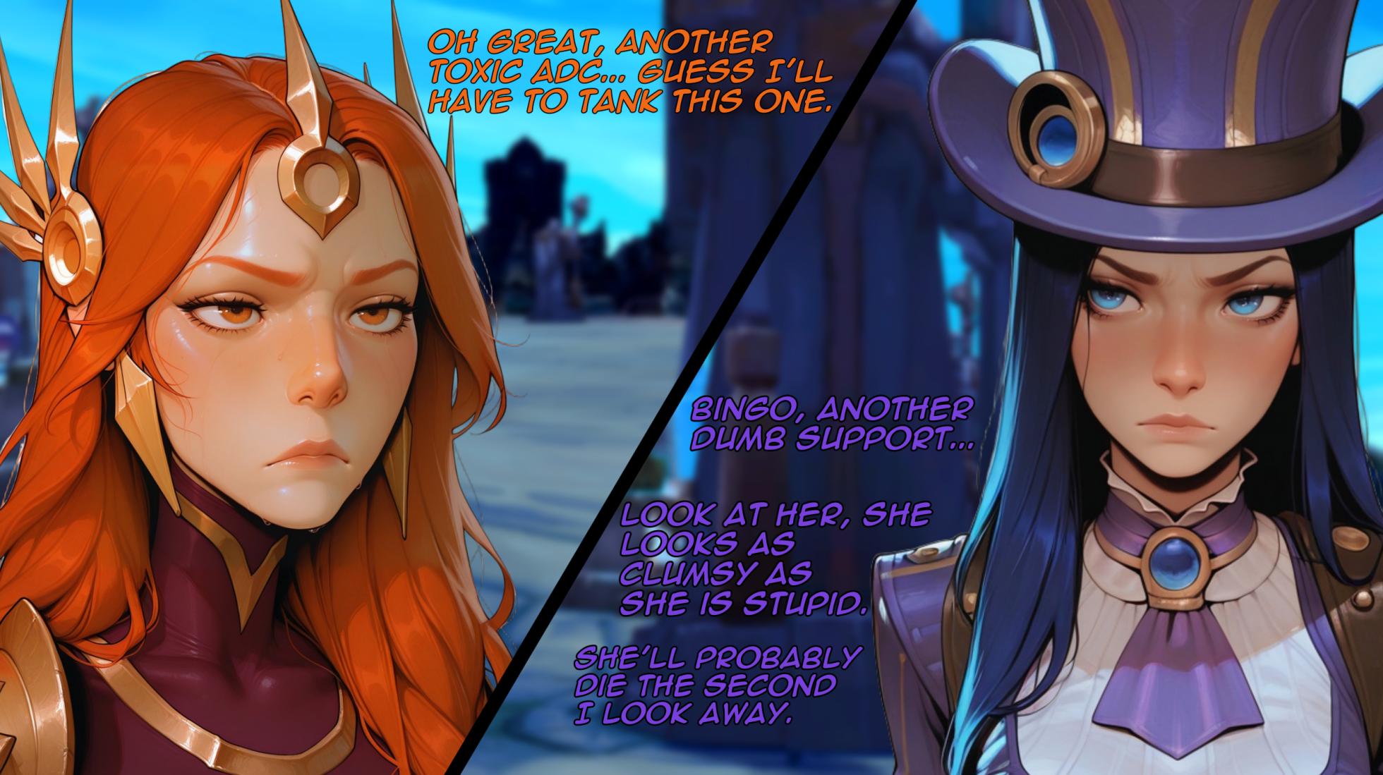 Leona & Caitlyn - A League of Legends comic (AI generated) - Page 2