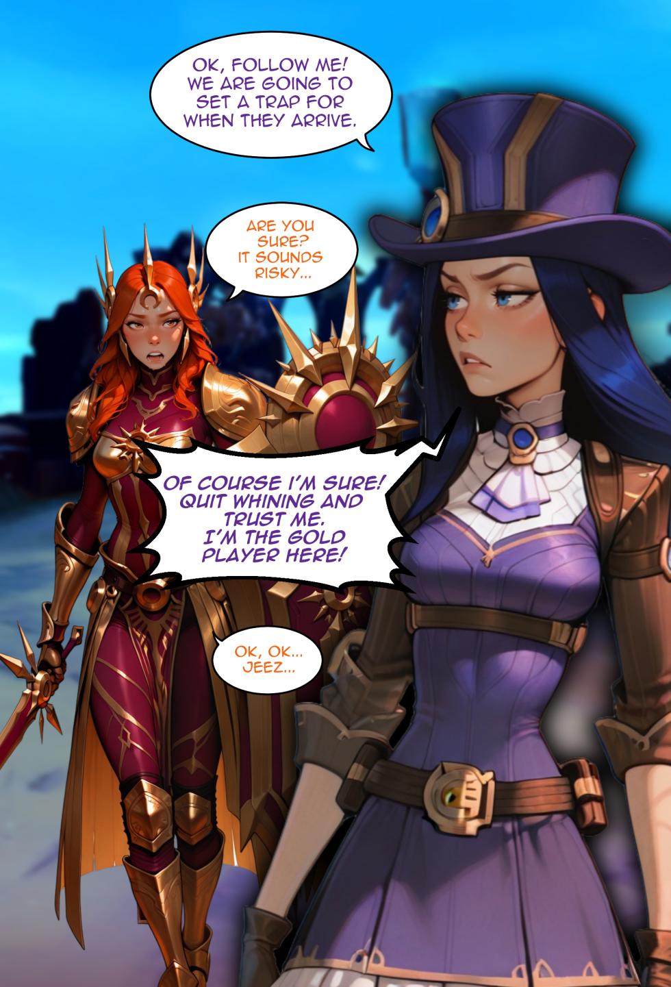 Leona & Caitlyn - A League of Legends comic (AI generated) - Page 4