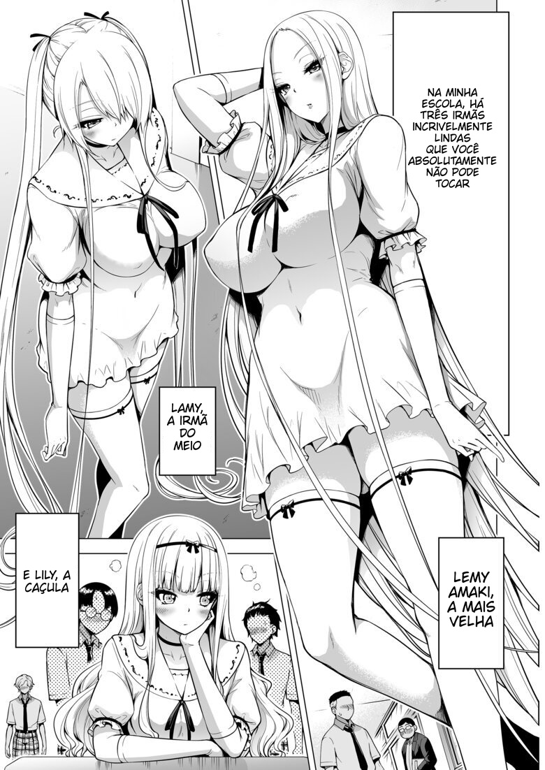 [Akatsuki Myuuto] Boku ni Shika Furenai Succubus Sanshimai ni Shiborareru Hanashi 1 Portuguese-BR] [Digital] - Page 2