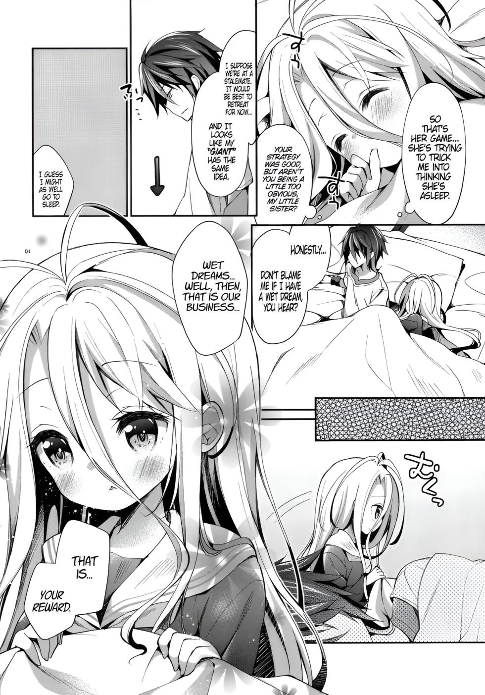 (C86) [Cocoa Holic (Yuizaki Kazuya)] "Shiro... Kyou kara Kodomo Onaho ni, Naru" | Starting Today, Shiro becomes a Loli Onahole (No Game No Life) [English] [PSYN] [Decensored] - Page 3