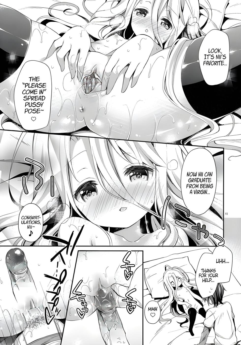 (C86) [Cocoa Holic (Yuizaki Kazuya)] "Shiro... Kyou kara Kodomo Onaho ni, Naru" | Starting Today, Shiro becomes a Loli Onahole (No Game No Life) [English] [PSYN] [Decensored] - Page 14
