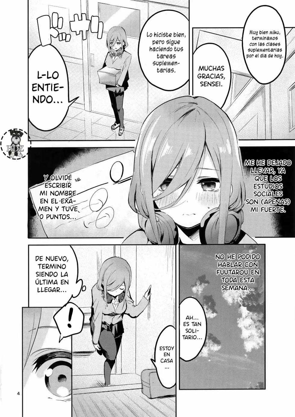 (C96) [Circle-FIORE (Ekakibit)] Miku no Baai｜La Situación de Miku (Gotoubun no Hanayome) [Spanish] [Doragon no Tensei] - Page 2