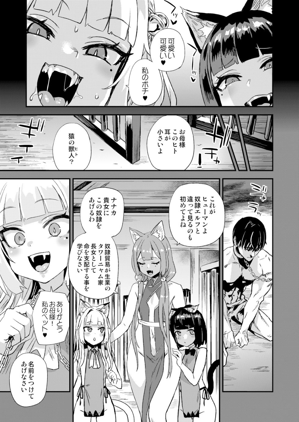 [Fatalpulse (Asanagi)] Nekozoku Musume wa Ningen o Kau. - CAT GIRLS KEEP A HUMAN [Digital] - Page 4