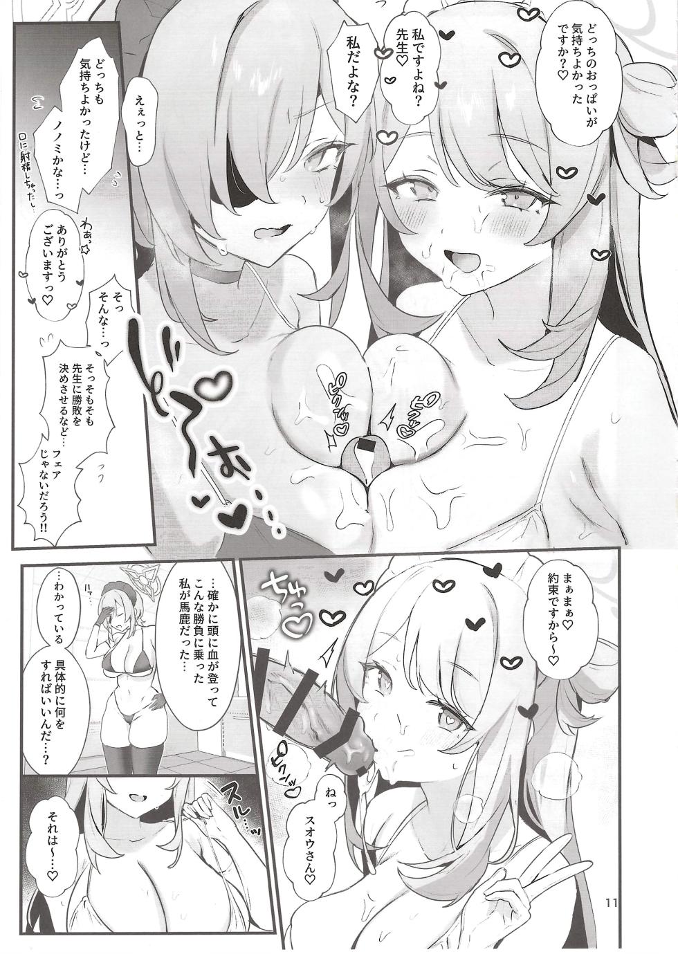 (C107) [Bishojojisan (Bisho Oji)] Sensei! Watashitachi to Ii Koto Shimashou (Blue Archive) - Page 10