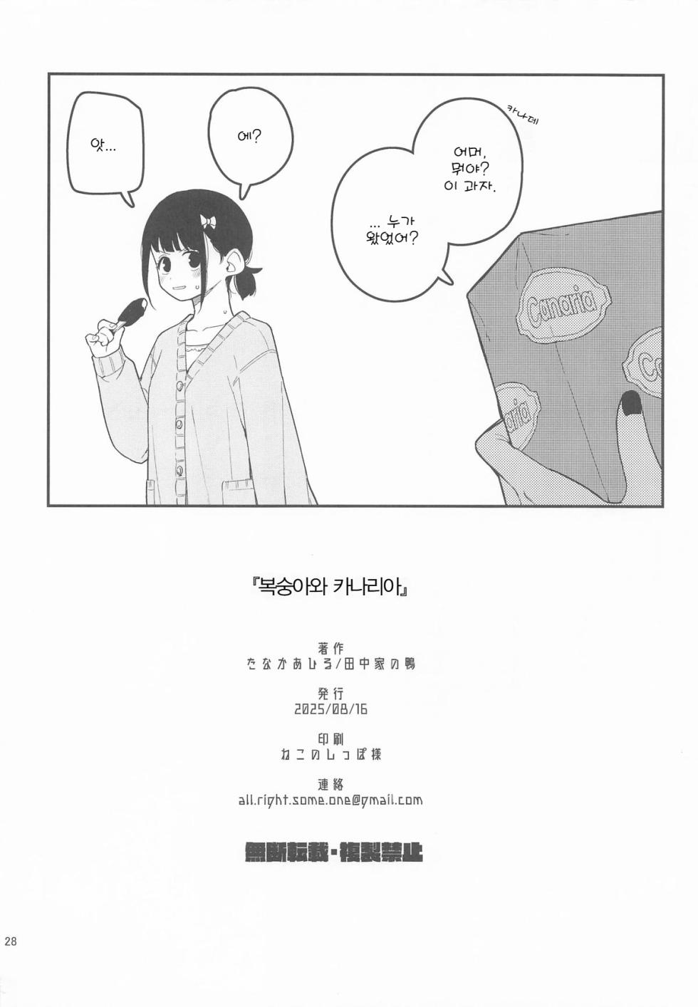 (C106) [Tanaka-ke no Kamo (Tanaka Ahiru)] Momo to Kanaria | 복숭아와 카나리아 (Hibike! Euphonium) [Korean] [SLNT] - Page 29