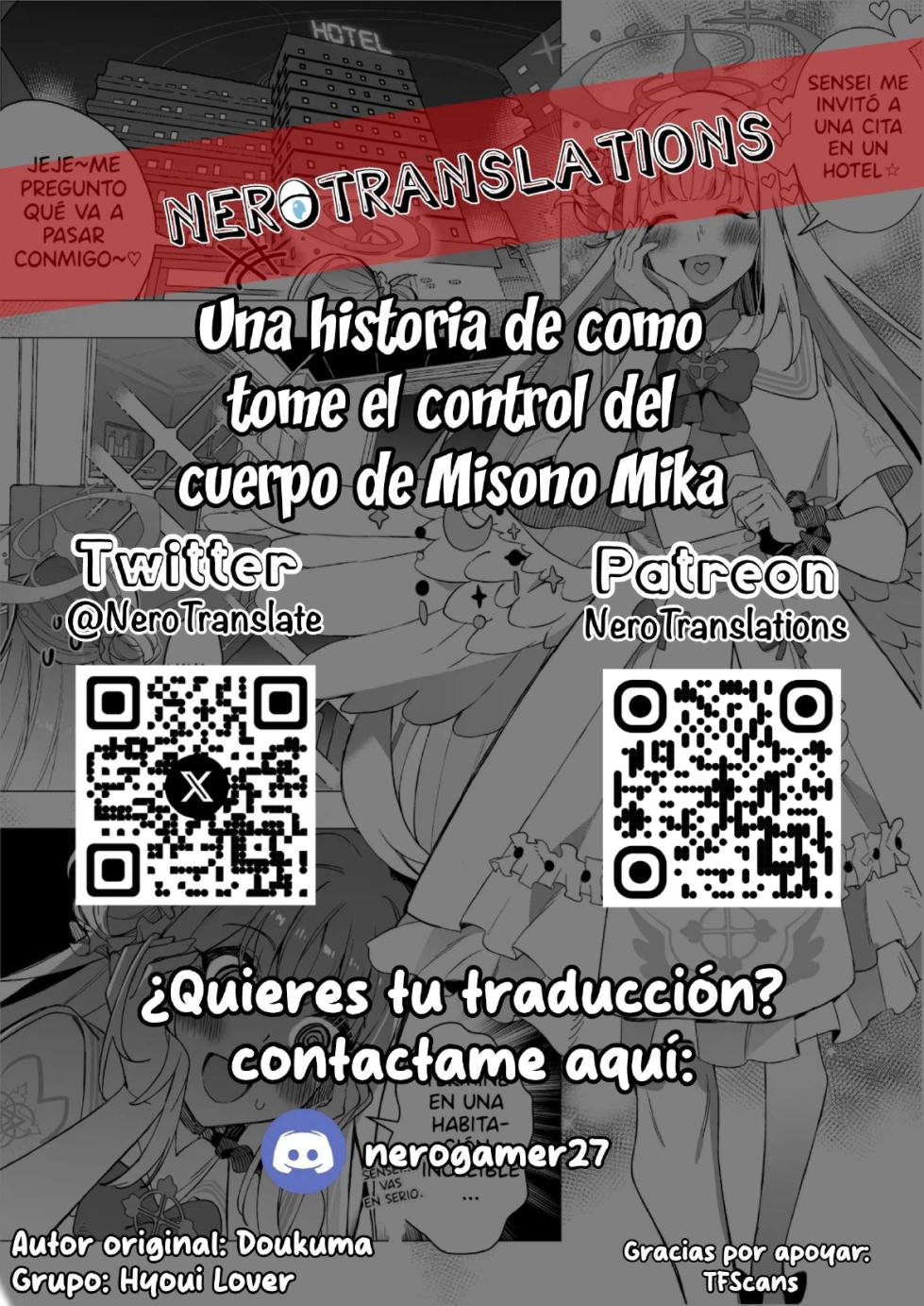 [Hyoui Lover (Duokuma)] Misono Mika No Nikutai Wo Nottoru Hanashi | A story about taking over Misono Mika's body (Blue Archive) [Spanish] [TF Scans] - Page 19