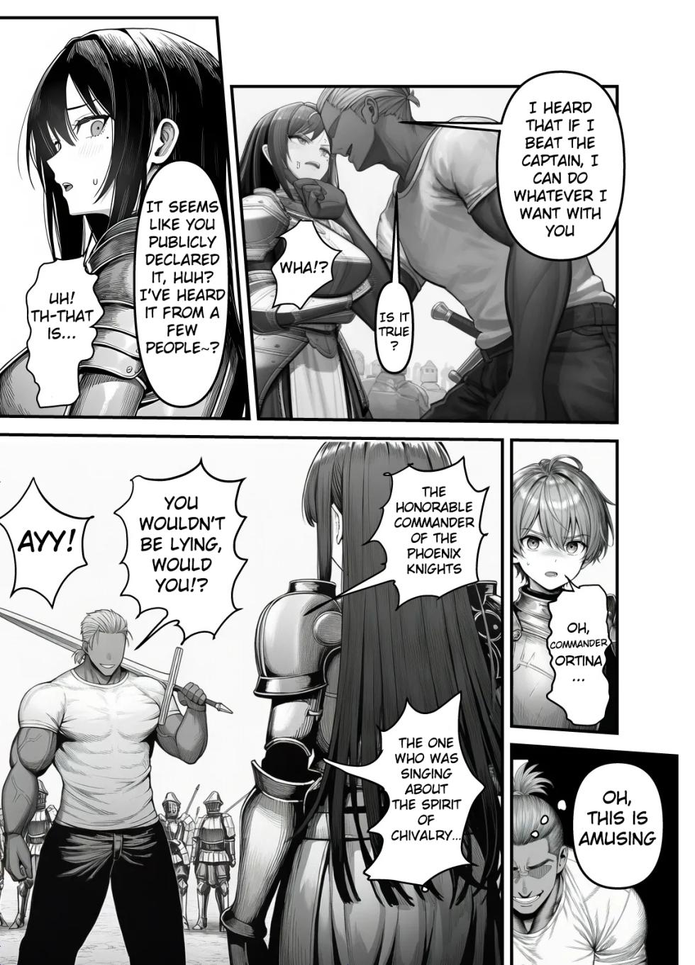 Female Knight Commander, Humiliated Fall NTR - The Day My Admired Commander Ortina Lost - Yoru Akubi Shōtai [AI Generated] - Page 12