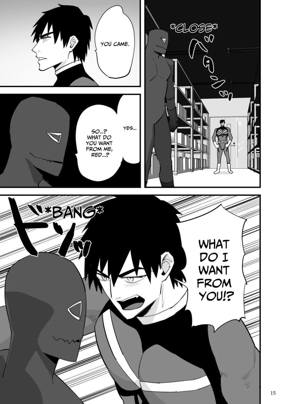 [Asakawaya (Asakawa Yuki)] Hero Red, Shitappa  Sentouin ni Osujuu Saimin Sarete Shimau  | The Red Hero, Enthralled By A Lowly Henchman [English] [Eddin] [Digital] - Page 16