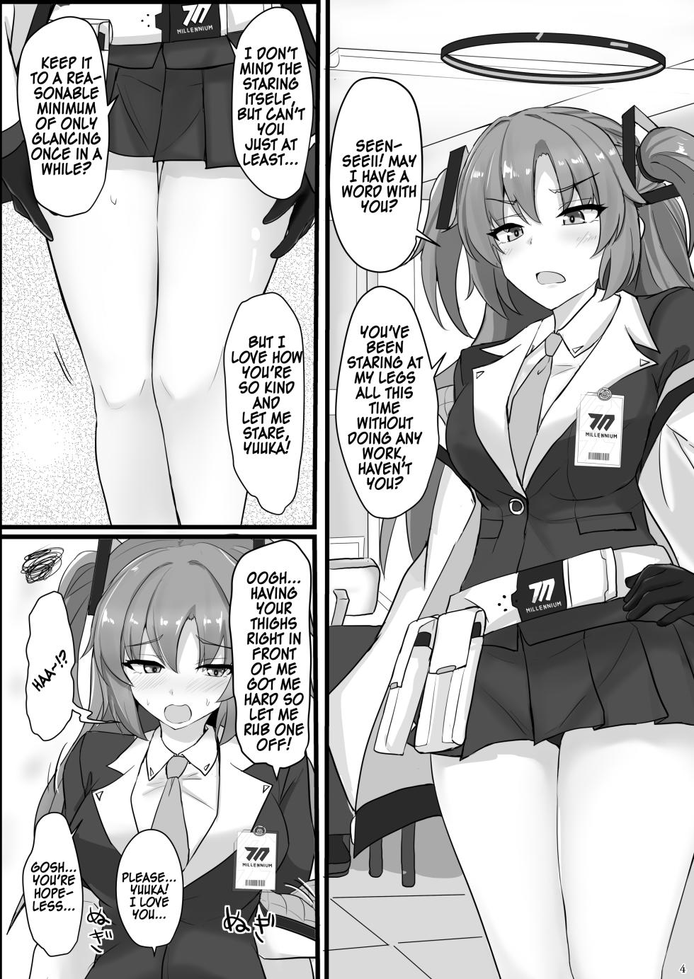 [Hakuginmokusei (Poshi)] Hayase Yuuka no Futomomo de Nukitai (Blue Archive) [English] [TSHH] [Digital] - Page 3