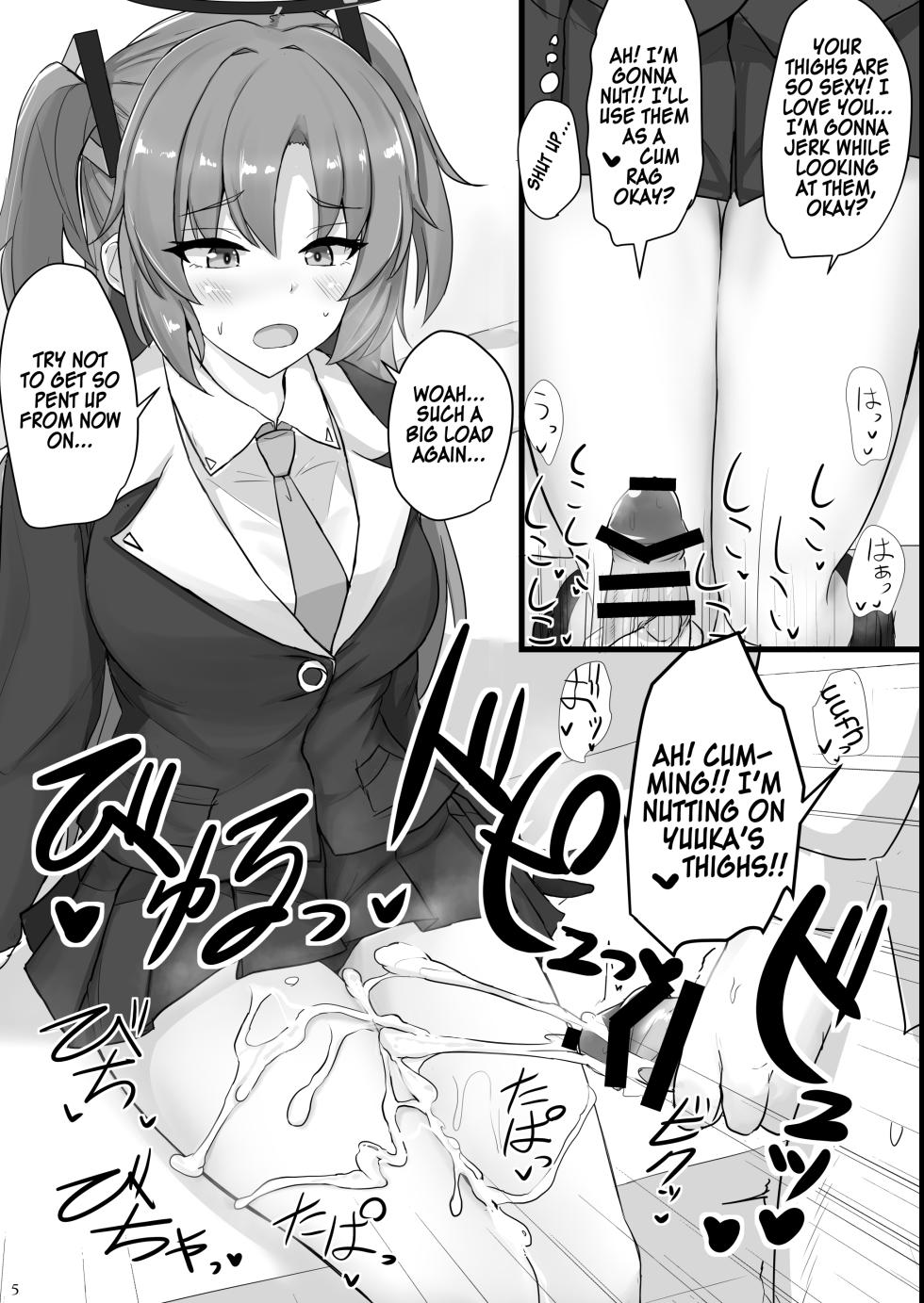 [Hakuginmokusei (Poshi)] Hayase Yuuka no Futomomo de Nukitai (Blue Archive) [English] [TSHH] [Digital] - Page 4