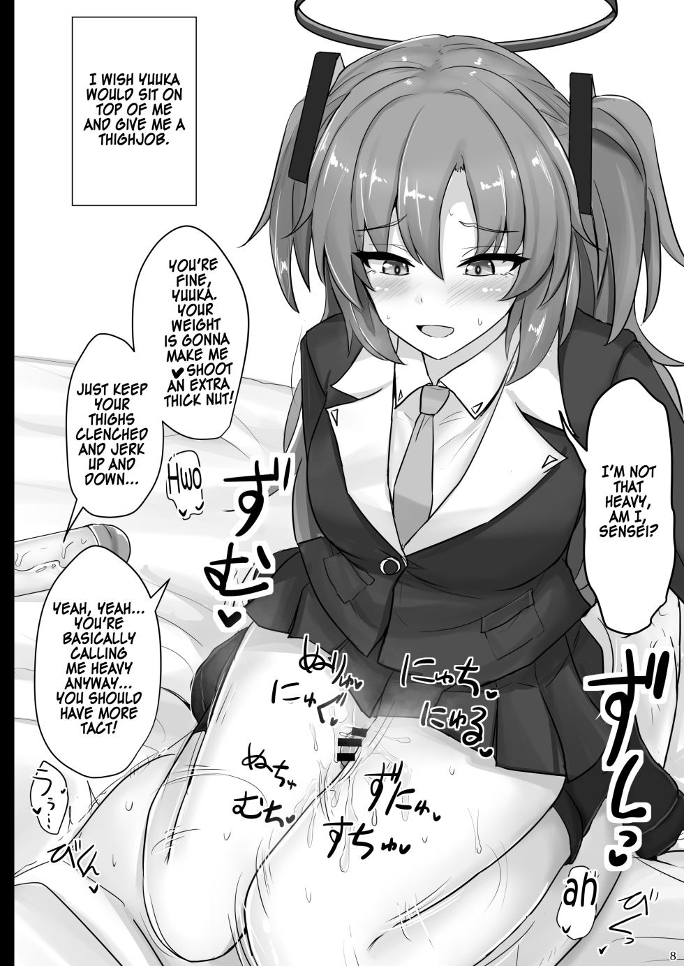[Hakuginmokusei (Poshi)] Hayase Yuuka no Futomomo de Nukitai (Blue Archive) [English] [TSHH] [Digital] - Page 7
