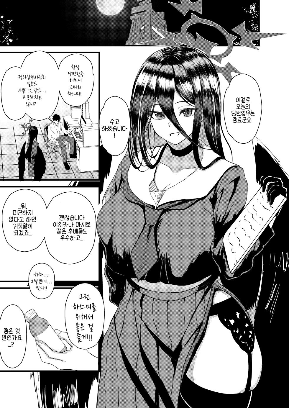 [Mugen Karaage (agachi)] Fushigi na Kusuri o Nonjatta? | 이상한 약을 먹어버렸어? (Blue Archive) [Korean] [Reminiscencely] [Digital] - Page 2