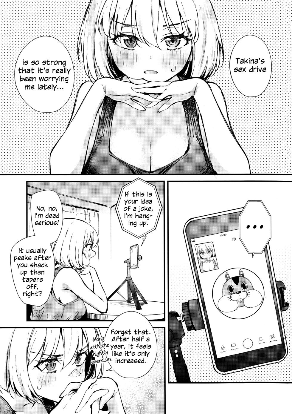 (C107) [Kitaku Jikan (Kitaku)] Saikin Aibou no Seiyoku ga Tsuyosugite Meccha Komatteru | My Partner's Sex Drive Is So Strong That It's Really Been Worrying Me Lately! (Lycoris Recoil) [English] - Page 2