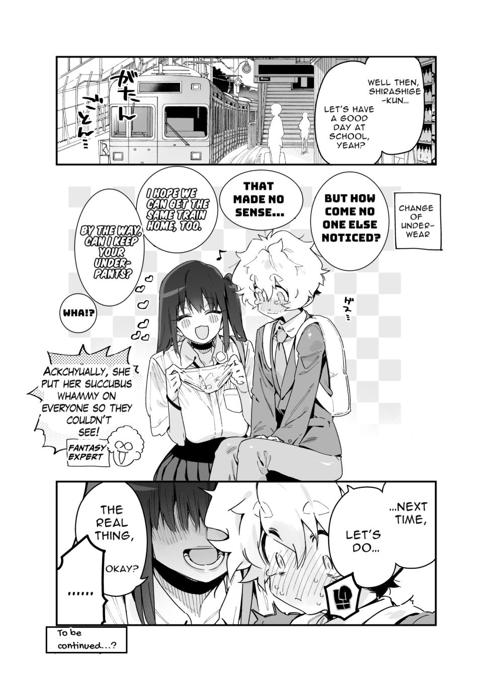 [Gyuutan Teishoku e no Koi] Classmate no Joshi Inma ni Tsuugakuchuu no Denshanai de Osowarechau Danshi no Hanashi | The Naughty Succubus Fondles Her Classmate on the Train to School [English] [Blu Eidolon] [Digital] - Page 15