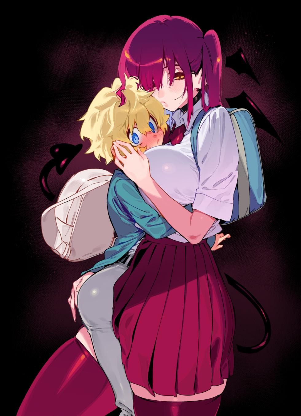 [Gyuutan Teishoku e no Koi] Classmate no Joshi Inma ni Tsuugakuchuu no Denshanai de Osowarechau Danshi no Hanashi | The Naughty Succubus Fondles Her Classmate on the Train to School [English] [Blu Eidolon] [Digital] - Page 18