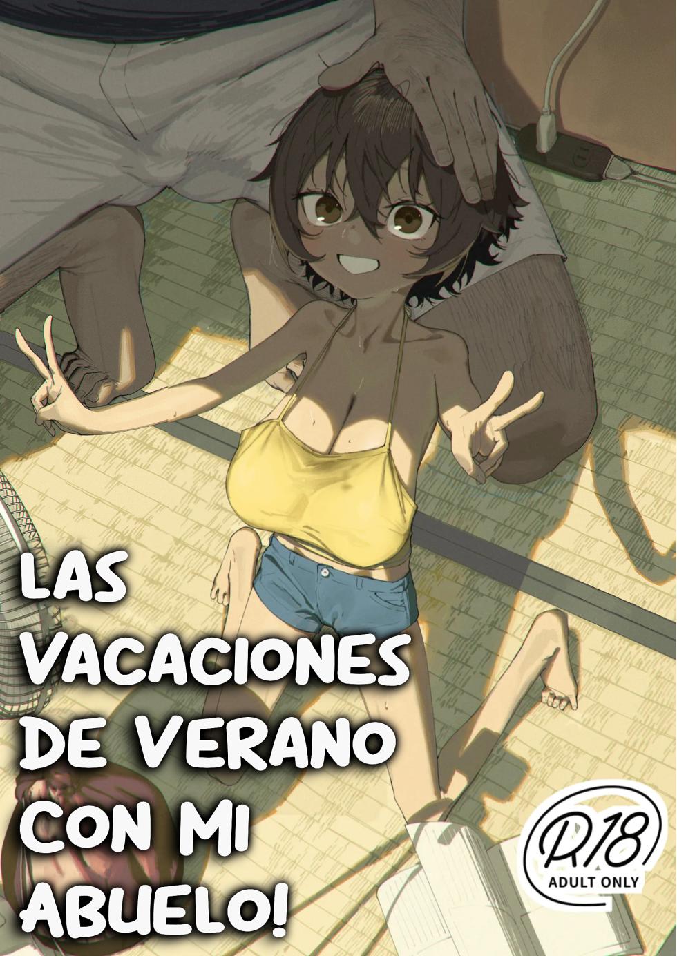 [Shikisoku Zeku (Shiki)] Saki-chan no Natsuyasumi Ojii-chan to Issho! | Las Vacaciones de Verano con mi Abuelo! [Spanish] [HollowScan] [Decensored] [Digital] - Page 1