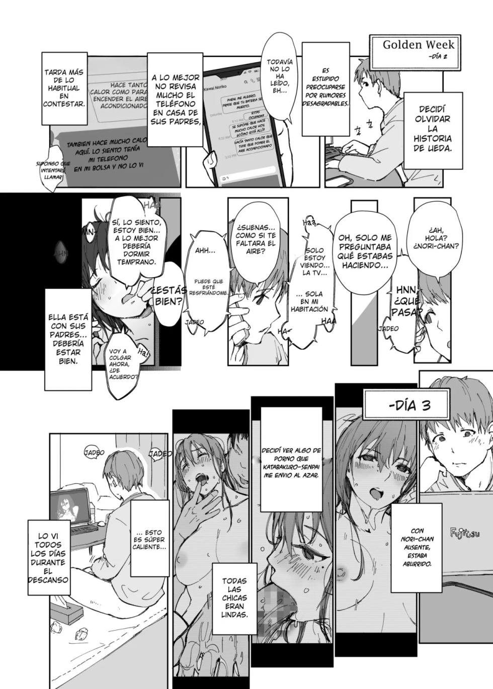 [Arakureta Monotachi (Arakure)] Senpai no Dekai Kuruma ga Boku no Kanojo o Nosete Hageshiku Yureru｜El Gran Auto de Senpai se Sacude Violentamente con Mi Novia Abordo [Spanish] [tumadre] [Digital] - Page 15